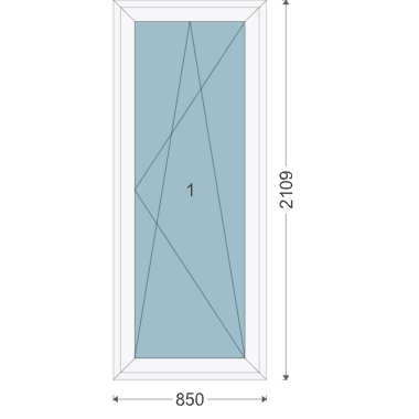 Iglo 5 Classic Balkontür 850x2109 mm