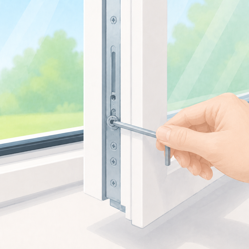4. Fensterflügel einstellen