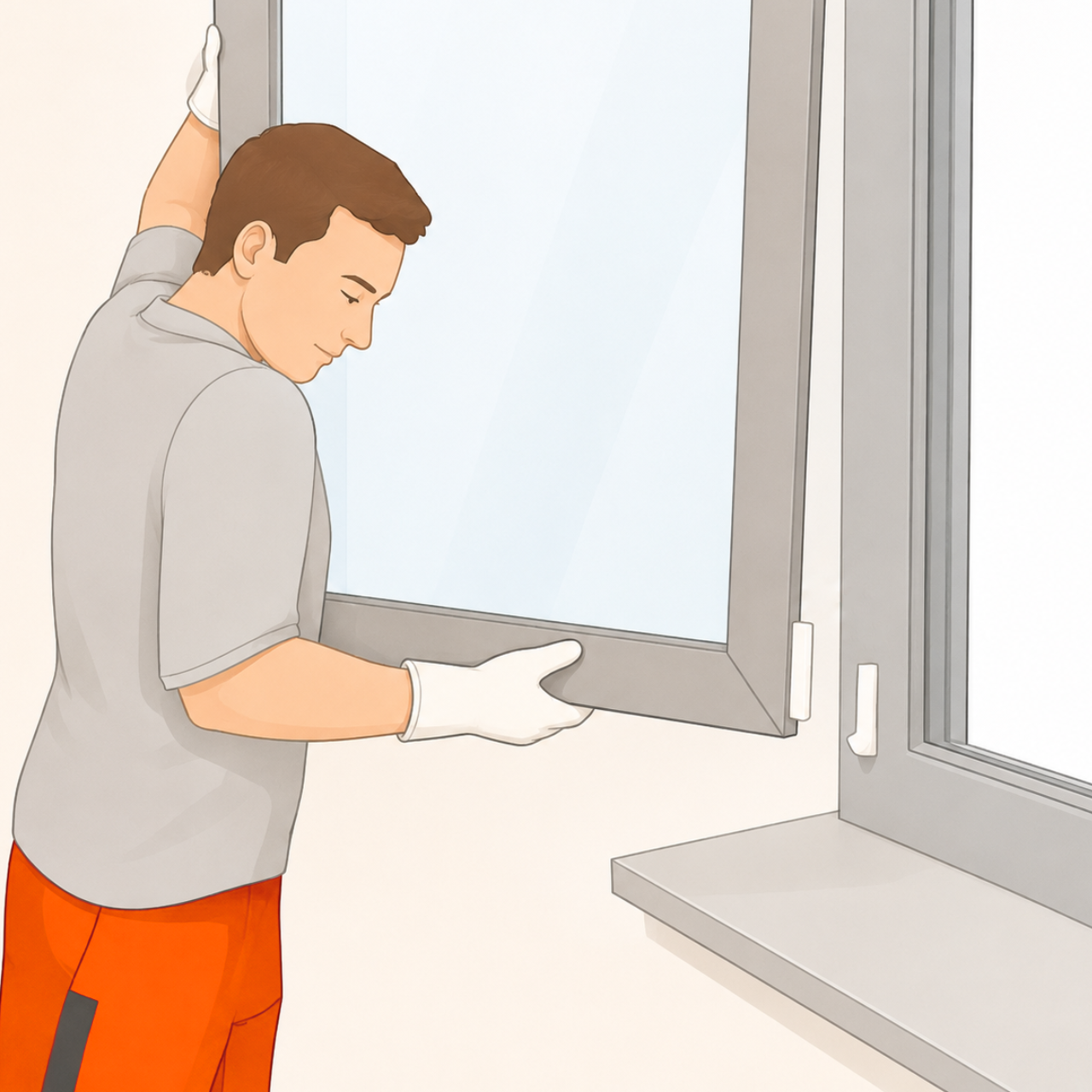 7. Fensterflügel einhängen