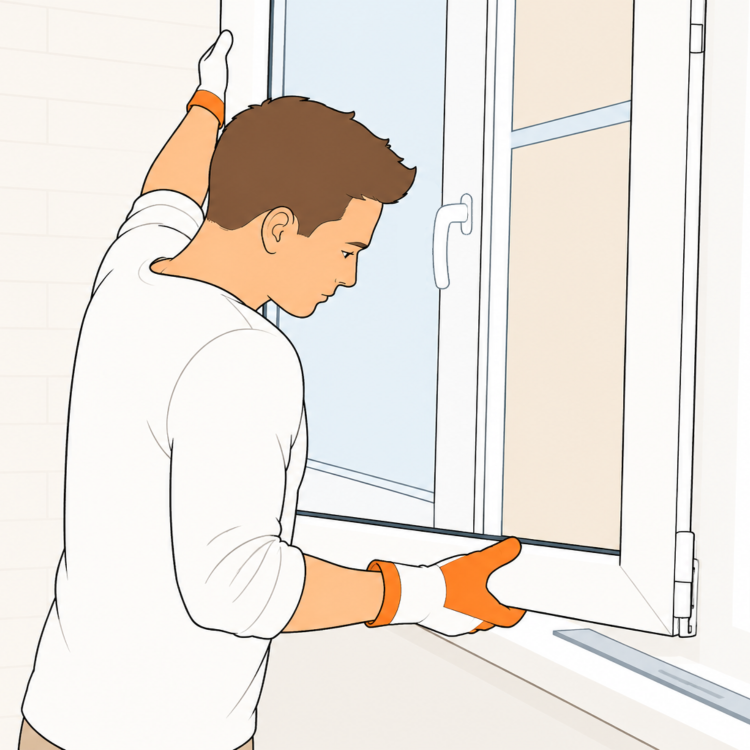7. Fensterflügel einhängen