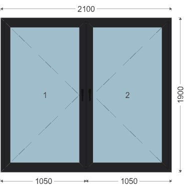 Iglo 5 Balkontür 2100x1900 mm