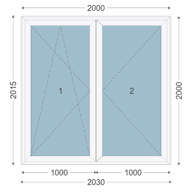 Iglo 5 Classic Balkontür 2000x2000 mm