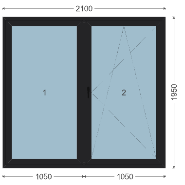 Iglo 5 Classic Balkontür 2100x1950 mm