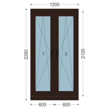 Iglo Edge Balkontür 1200x2120 mm