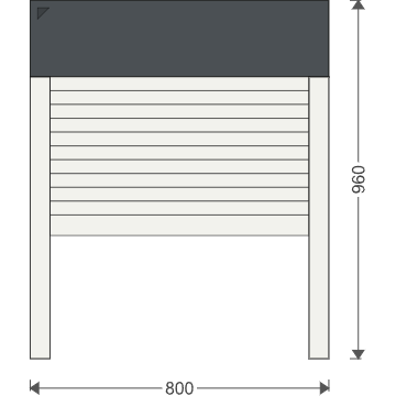 RA - Vorsatzrollladen 90GR 800x960 mm
