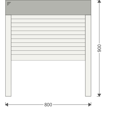 RA - Vorsatzrollladen Rund 800x900 mm